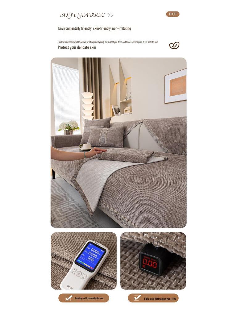 Luxury Modern Chenille Sofa Cushion - High-End, All-Season, Non-Slip, Fully Wrapped, Minimalist Design.