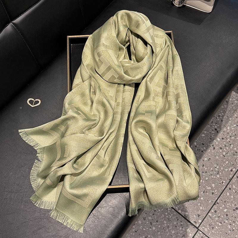 Spring And Summer Long Silk Scarves, High-End Versatile Tencel Cotton Scarves, Air-Conditioned Rooms, Neck Pads, Shawls, Travel Outfits