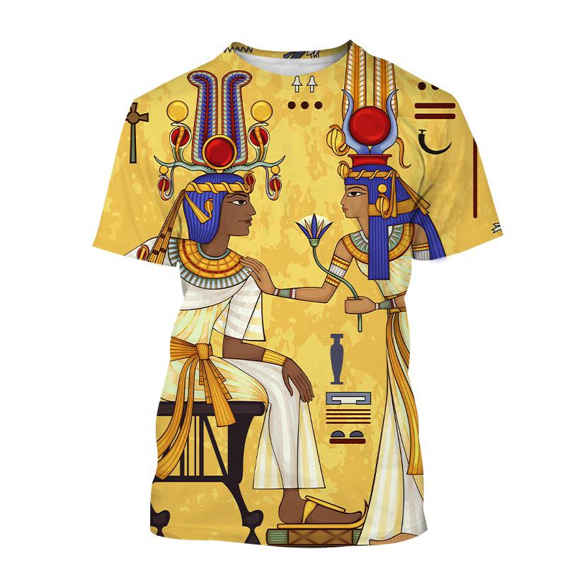T-Shirts der altägyptischen Kunst Gott Auge Ägyptens 3D-Druck Herren Damen Neu Kurzarm T-Shirt Harajuku Y2k Oberteile Tees Kinderkleidung