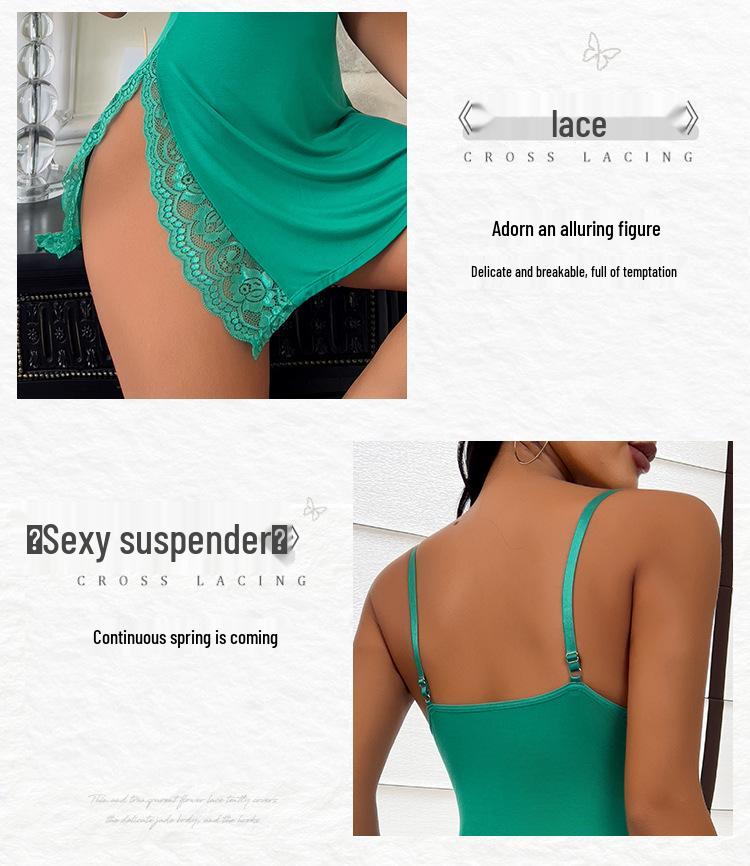 Horký prodej Sexy zelená nadměrná velikost noční košilka pro ženy