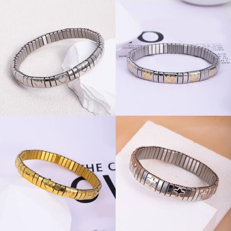 Elegant Adjustable Bracelet Jewelry Adjustable Bracelet In Stainless Steel Eye Catching Elastic Wrist Chain Ornament