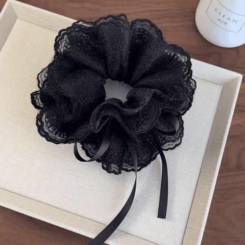 Lace Drawstring Hair Ring Women Big Size High-end Feel Versatile Sweet Hair Accessories