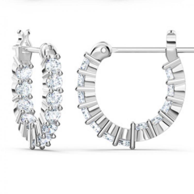 Swarovski Rhodium Hoop Earrings 5562126