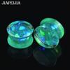 1 Pair 8-50mm Heart Glitter Lightweight Hypoallergenic Acrylic Double Flare Ear Plugs Piercing Jewelry