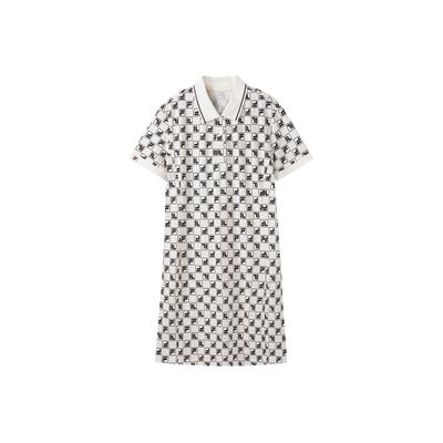 Valentines Day American Series Brand Logo Letter Print Casual Breathable Sports Knitted Vintage College Style Short Sleeve Dress F11W329314FZA