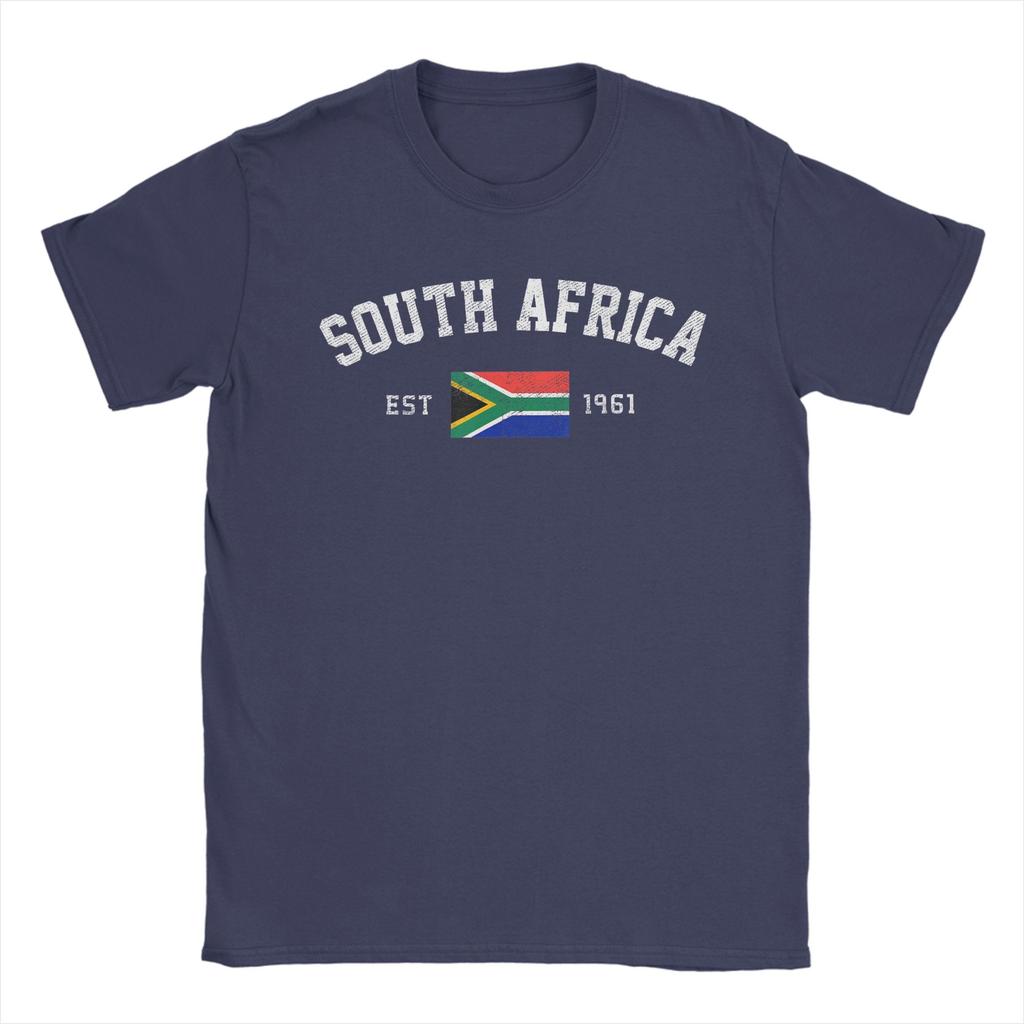 Unisex Unisex T Shirt South Africa Est 1961 South African Flag T Shirts Popular Summer Tees Vintage Print Cotton Tops Gift Idea