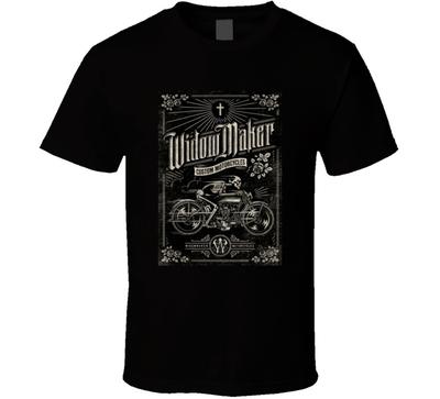 Widowmaker Vintage Motorrad Abzeichen T-Shirt Herren Damen T-Shirts Top