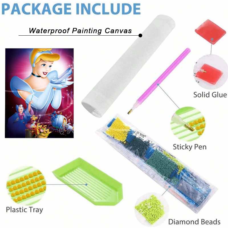 Disney 5d diamond painting full of diamonds diy Cinderella diamond embroidery decorative painting ornaments living room