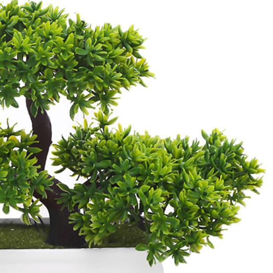 Artificial Plant Realistic Plants Potted Looking Eye-catching Plastic Simulation Bonsai Decor for Home