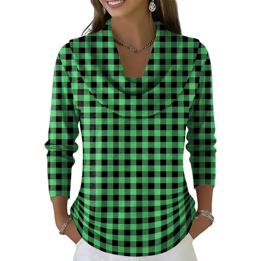 Dámský ležérní a módní svetr s dlouhým rukávem a potiskem, kulatým výstřihem