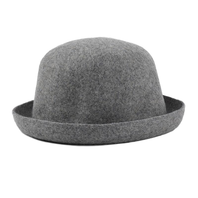 

Модные женские шерстяные шляпы Fedora с круглой короной для дам, зимняя уличная шляпа Trilbies, повседневная осенняя вечерние шляпа унисекс для девочек M 56-58cm