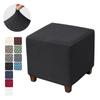 1PC Stretch Ottoman Stool Cover Jacquard Elastic Square Footrest Covers All-inclusive Anti-dust Footstool Slipcovers Living Room