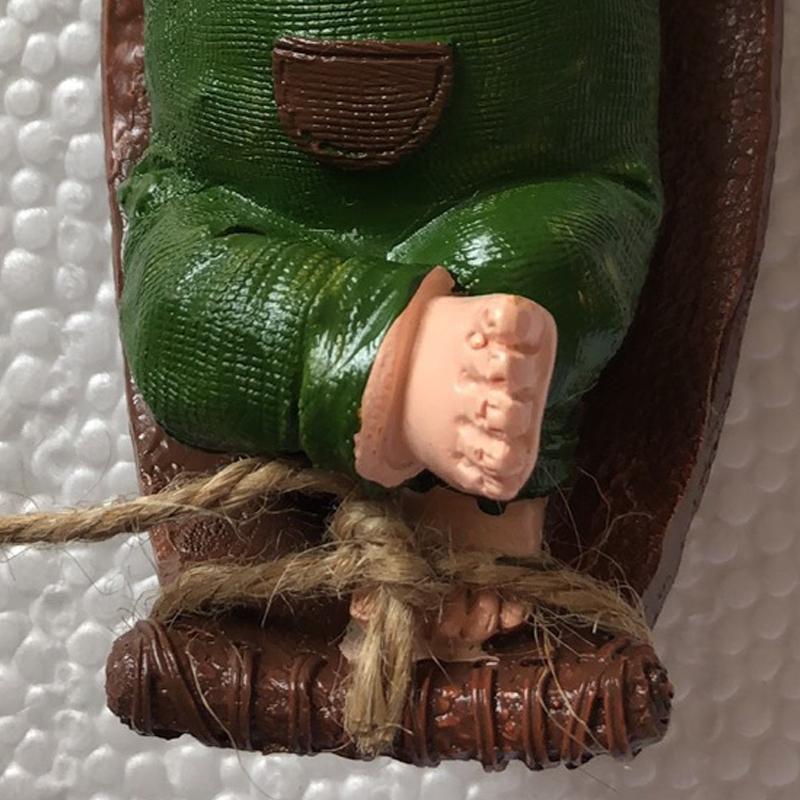 Ornament de hamac balansoar pitic Meșteșuguri de personaj din rășină Ornament de grădină în aer liber