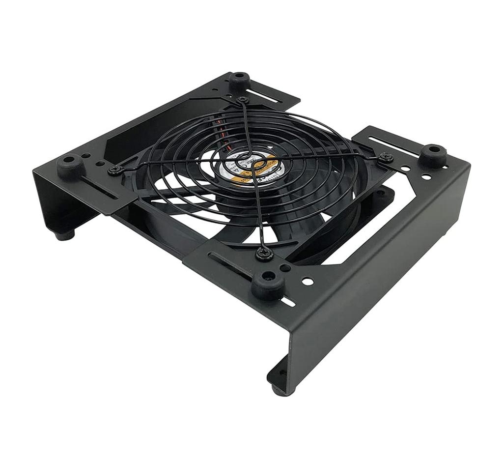 Nagao Seisakusho Router Cooling Stand with USB Stand Width 3 Levels Black Fan, Quiet, 130~180mm, Adjustable, NB-USBFAN-RTST,