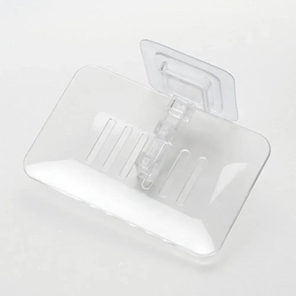 Kreative Doppelschalen-Seifenbox-Aufkleber Kostenloser Seifenbox-Halter Muschelförmig Wandmontiertes Badezimmer Badezimmerzubehör Werkzeuge
