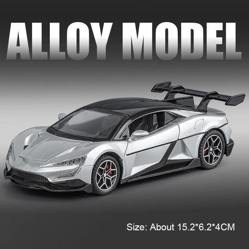 

1:32 Scale BYD Looking Up At U9 Sports Car Model Toy Scissor Doors Opened Music Light Pull Back Supercar Models Collection Gift серебряный