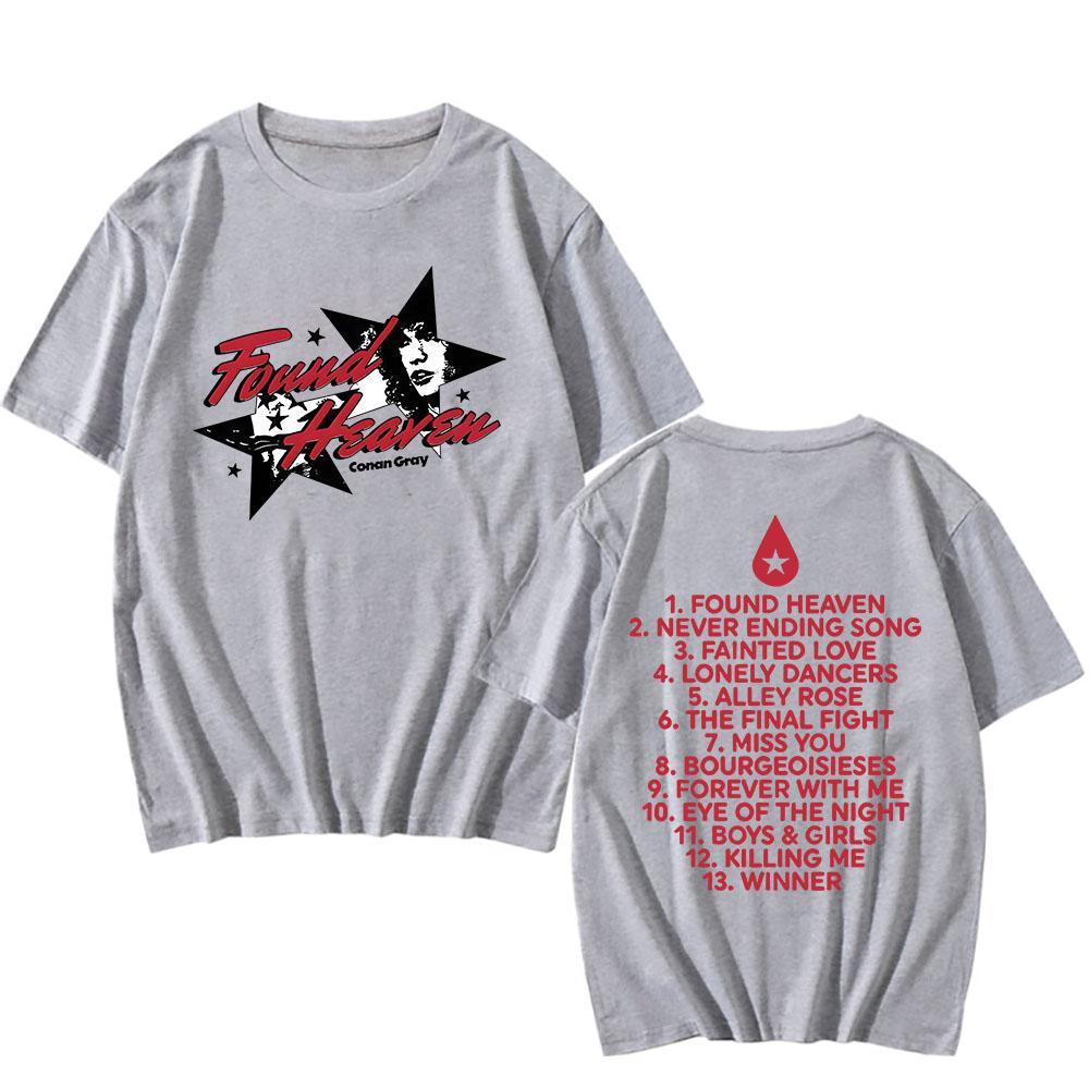 Summer Tees Conan Gray Found Heaven Streetwear Harajuku Fashion Printing Tee-shirt Cotton High Quality Graphic Tshirts Men Tops