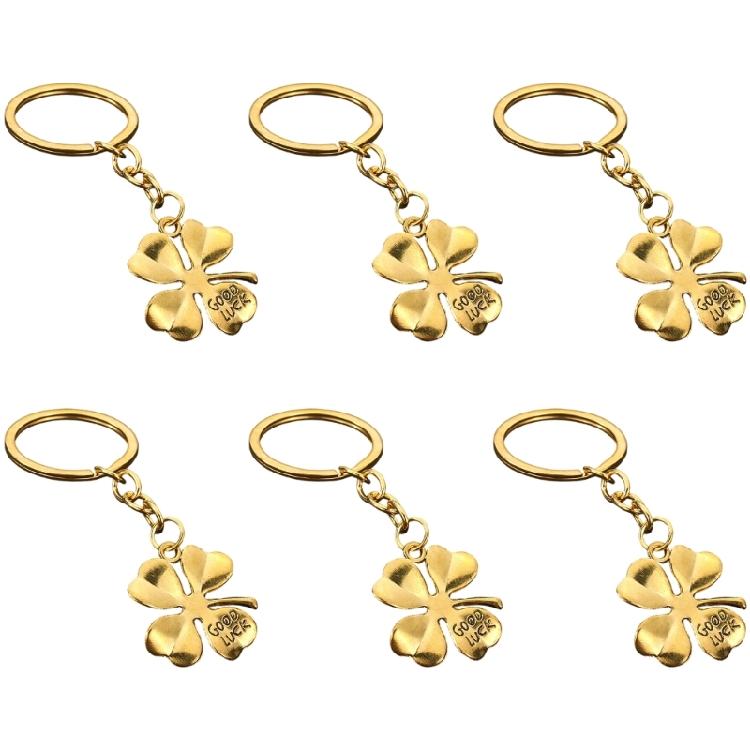 

Vintage Style Four Leaf Clovers Keychain Set Of 6 Lucky Charm For Success Exams New Beginnings