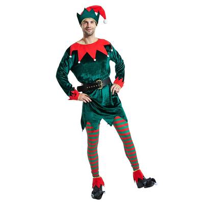 Weihnachtselfenkostüm für Herren, Elfenkostüm für Erwachsene, Weihnachtskostüm für Herren, Werkstatt-Elfenanzug, grünes Outfit