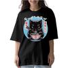 Kawaii Cat Eating Ramen Noodle Anime Shirt for Men Women Japanese Manga Unisex Oversized Shirts