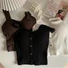 Women's Cropped Tops with Bra Pads Summer Corset Korean Suspenders Vest Sexy Camisole Slim New