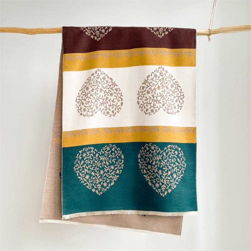New versatile color matching love thickened imitation cashmere scarf sweet shawl air-conditioned room thermal blanket outside women
