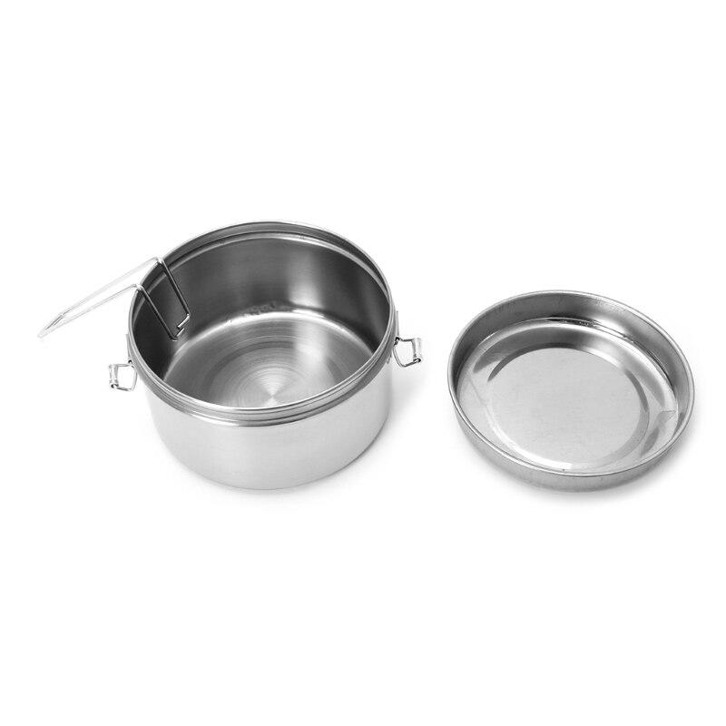 Bento Stainless Steel Lunch Box Food Picnic Container 2 Level Round Shape | Breakfast Boxes