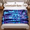 Music Drums Theme Soft Blanket Personalized Custom Name Text Print Warm Blanket Home Sofa Bedroom Decor