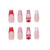 24Pcs Press On Nails False Nail with Glue Reusable for Extension Fashion French Peach Heart