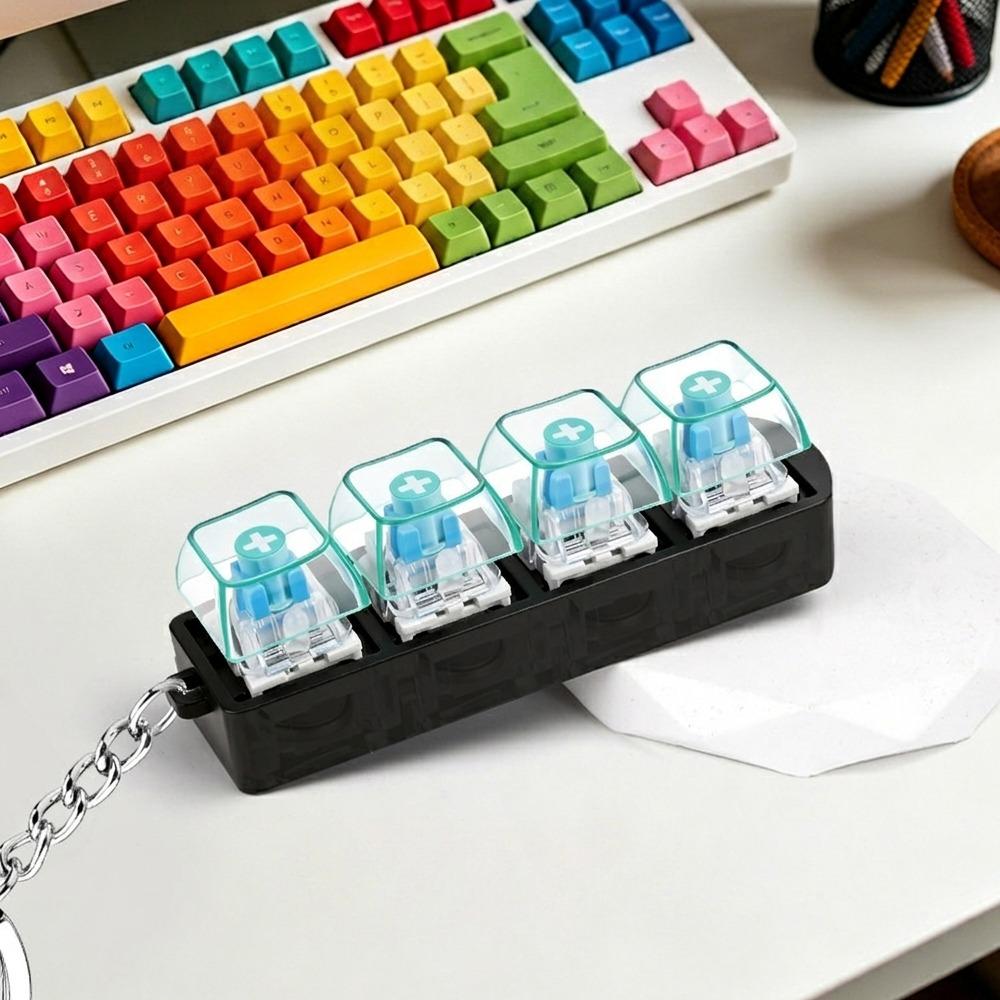 Transparent Mechanical Switch Keyboard 4 Keys Keyboard Fidget Clicker  Home Use