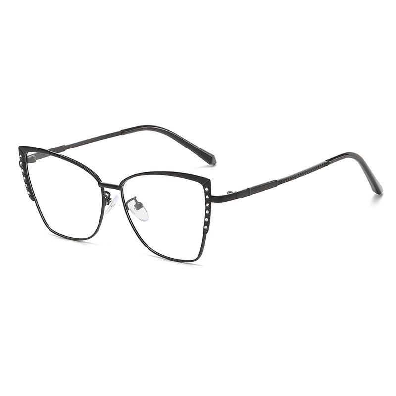 Women's Cat-Eye Rhinestone Eyeglass Frames: Trendy Photochromic & Anti-Blue Light Glasses
