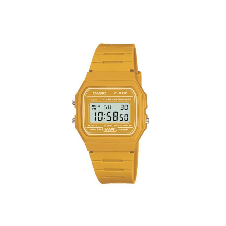 CASIO Women s YOUTH 38.2mm Yellow Watch F-91WC-9AEF F-91WC-9AEF Yellow Watch Dial