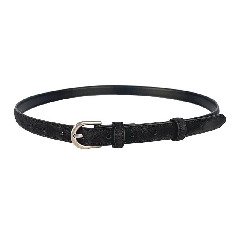 Retro Matte Cowhide Leather Women's Genuine Leather Belt Casual Pants Jeans High-end Women's Korean Style Fashion Pin Buckle Belt