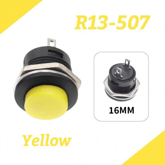 R13-507 Round-shape Push Button 2Pin 16MM Self-Reset Momentary Electric Switches