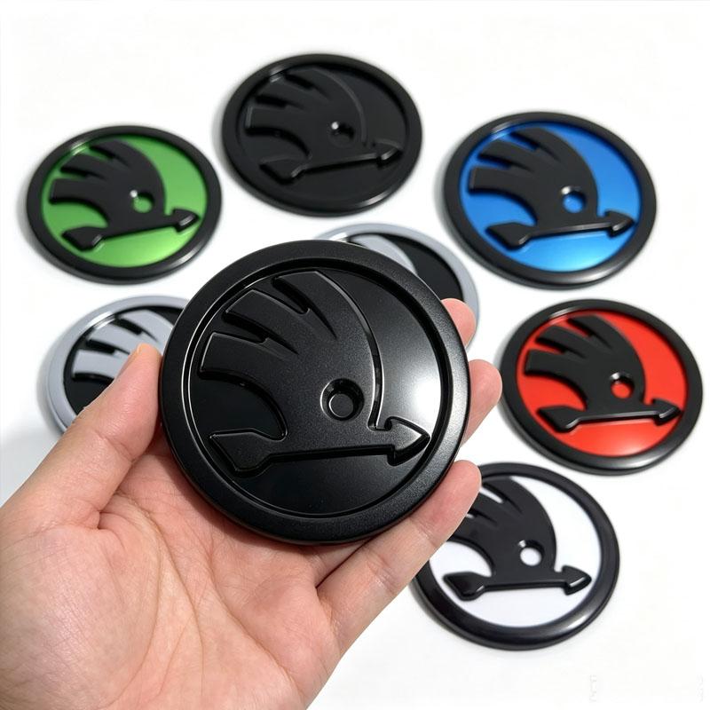 110mm ABS Car Front Hood Rear Trunk Emblem Badge Stickers for SKODA Superb Fabia Kamiq Kodiaq Karoq Octavia Citigo Yeti Rapid xkbf53