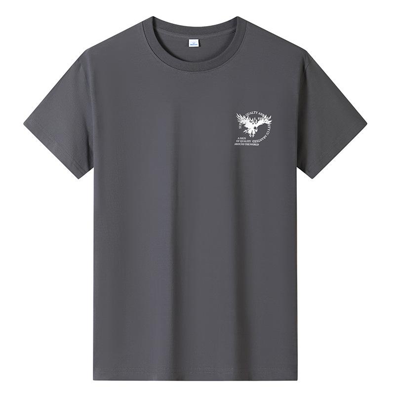 

Men s Casual Graphic Print Pure Cotton Short-Sleeved T-Shirt - Large 6XL сірий колір