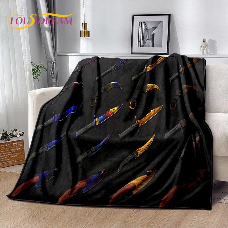 CS,knife,Swiss Knife Sword Games Soft Plush Blanket,Flannel Blanket Throw Blanket for Living Room Bedroom Bed Sofa Picnic Cover