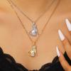 Cat Pendant Necklace Cubic Zirconia Cute Kitty Butterfly Necklace Animal Charm Jewelry Gift for Cat Lovers Women