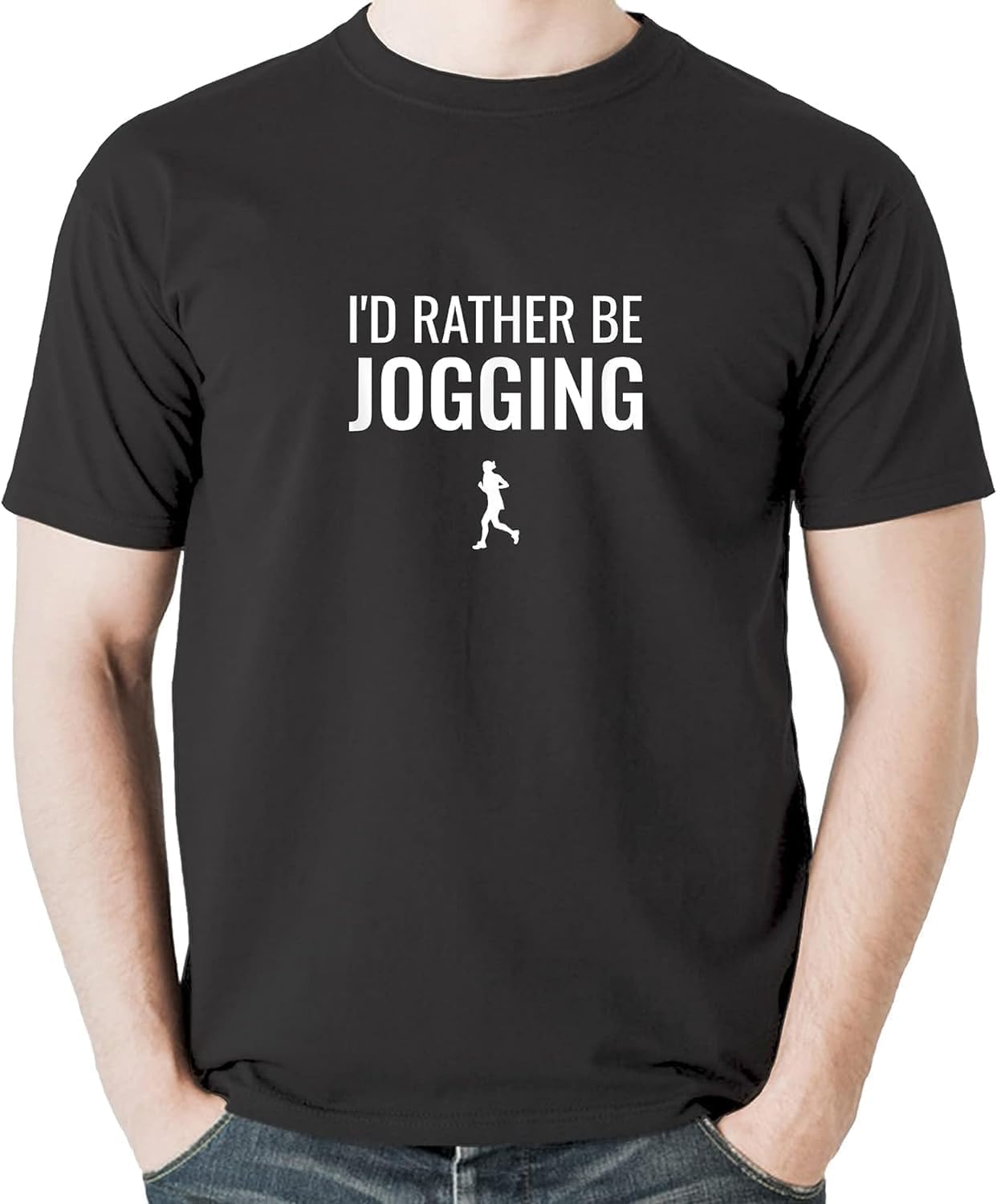 I d Rather Be Jogging T-Shirt Sweatshirt Hoodie Tanktop for Men Women Kids Black L чёрный