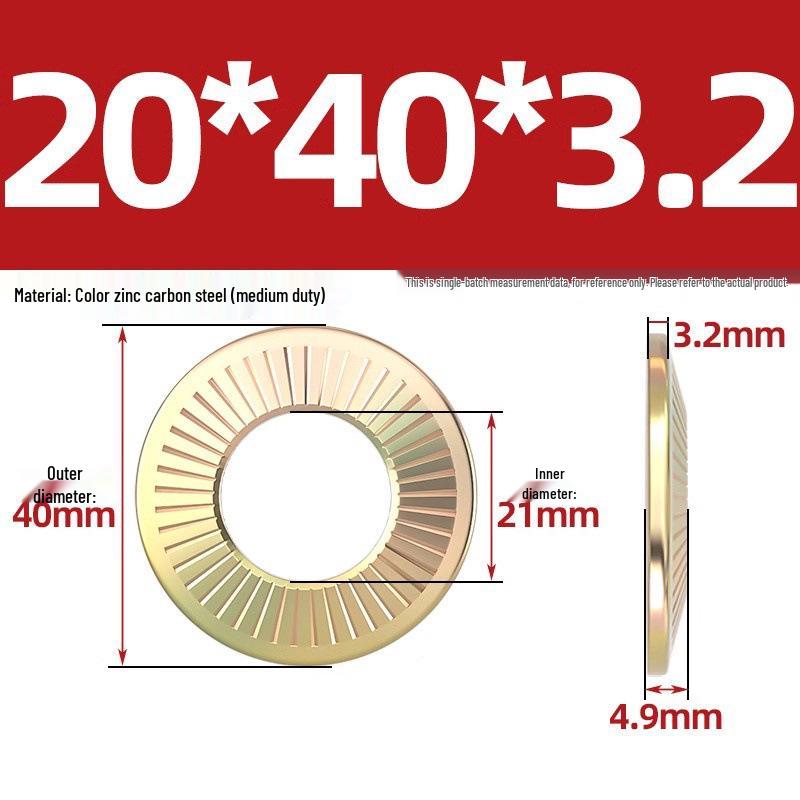 304 Stainless Steel Serrated Single-Sided Anti-Slip Lock Washer, Disc/Saddle Type, Sizes M3-M8