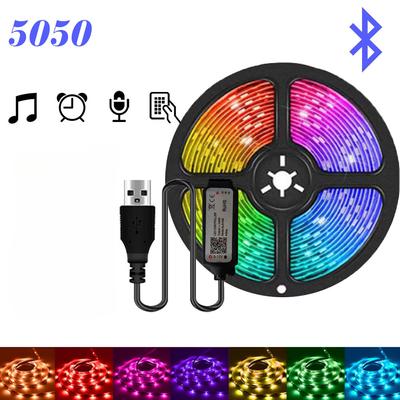 APP+Bluetooth Led Strip Light Music Sync RGB 5050 Led Tape Bluetooth Control Flexible Ribbon for Room Party Decoration TV Backlight