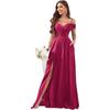 1011 new evening dress European and American bridesmaid dress suspender long dress solid color banquet evening dress