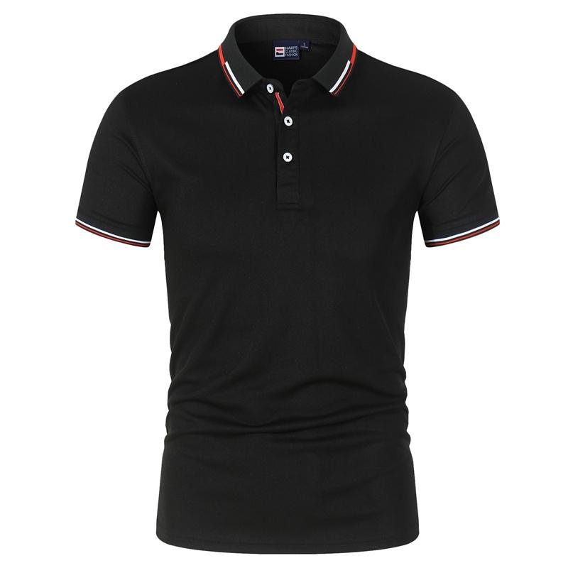 Casual Summer Solid Men's Polo Shirt Top Business Polo Men Short Sleeve Sports Tee Shirts Blue Black White Tops