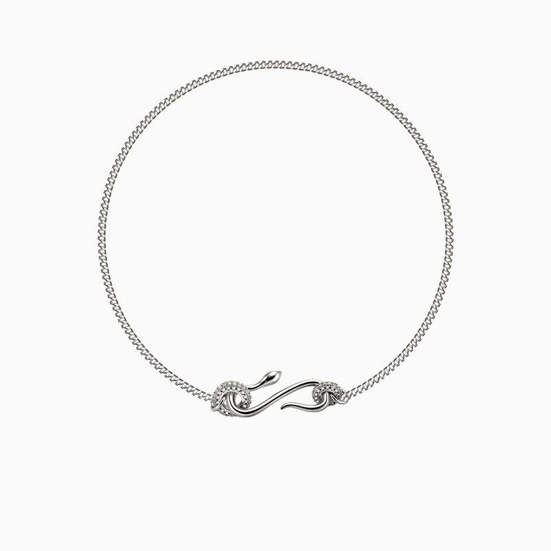 

Light Luxury Personality Niche Tide Cool Full Diamond Ring Snake Necklace Neutral Simple Collarbone Neck Chain Fashion Pendant