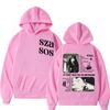 Autumn Winter Men Hooded Singer Sza Sos Print Ho