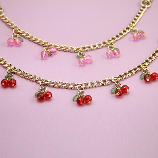 Rhinestone Cherry Bag Charm Cute Cherry Charm with Chain Sparkling Purse Charm for Women Handbag Clutch Tote Bag