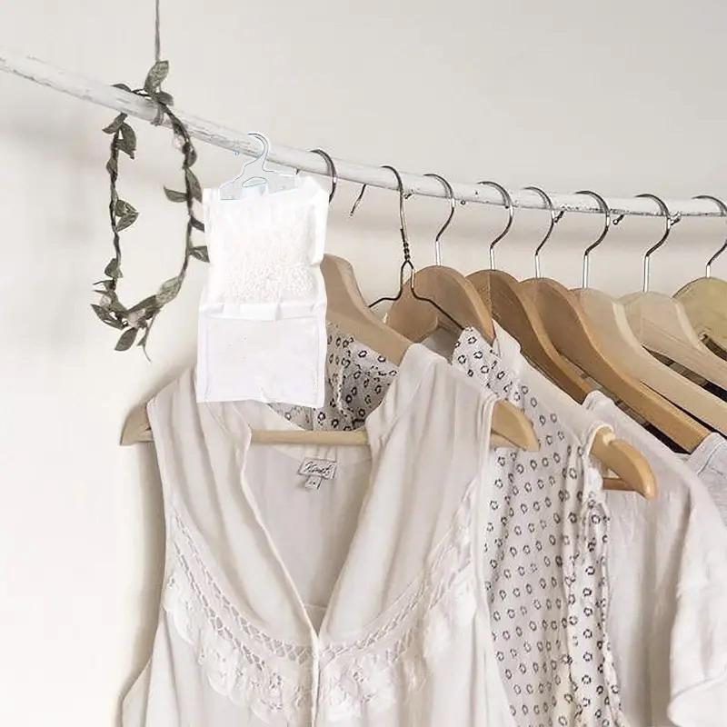 1-10Pcs Reusable Moisture Absorber Bags Empty Bag With Hook Hanging Dehumidifier Bags For Room Wardrobe, Bathroom, Basement