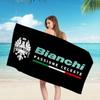 Marca B-Bianchi Logo Bicicletta Coperta in Microfibra Asciugatura Rapida Teli da Spiaggia Stampa Sovradimensionata Super Assorbente Coperta Asciugamano per Piscina