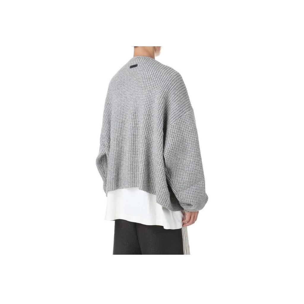 Fear of God Essentials Heavy Waffle Cardigan Dark Heather Men Tops Grey 192BT246201F