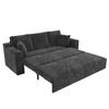 3-in-1 Multifunctional 3-Seater Sofa with Sleep Function, Pull-Out Metal Frame, Storage, Armrest Tray and USB Charging Port, Grey.[old sku:N653P2570G]